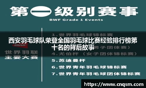 西安羽毛球队荣登全国羽毛球比赛经验排行榜第十名的背后故事